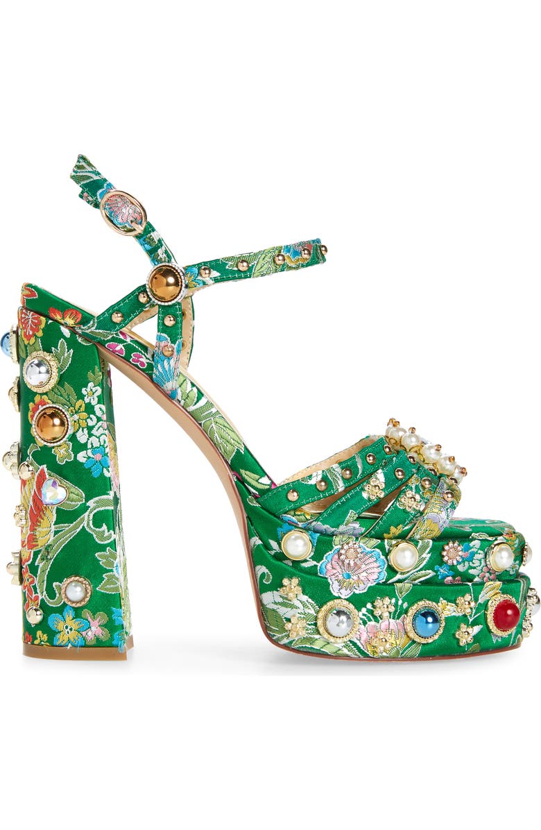 AZALEA WANG Annie Embroidered Platform Sandal, Alternate, color,