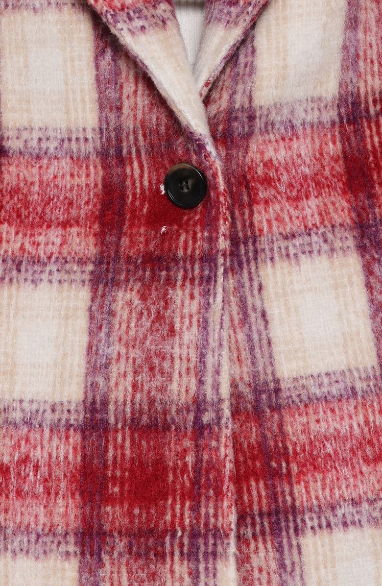 Petal & Pup Travistine Longline Plaid Coat, Alternate, color, Pink