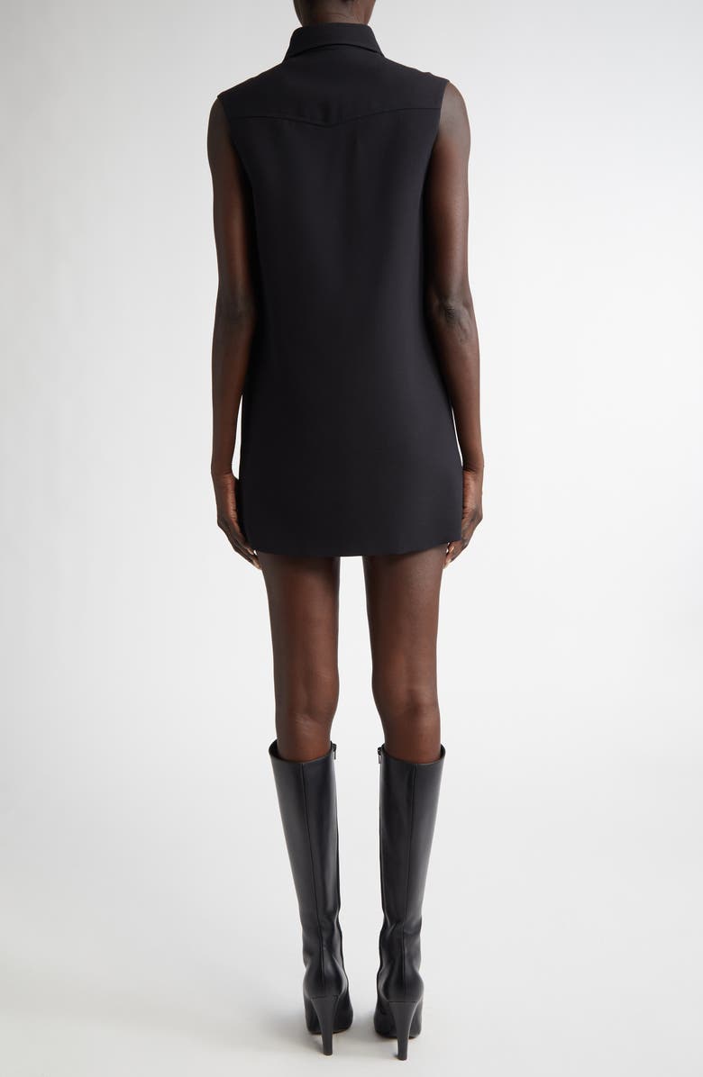 Brandon Maxwell Belle Sleeveless Wool Blend Shirtdress, Alternate, color, 