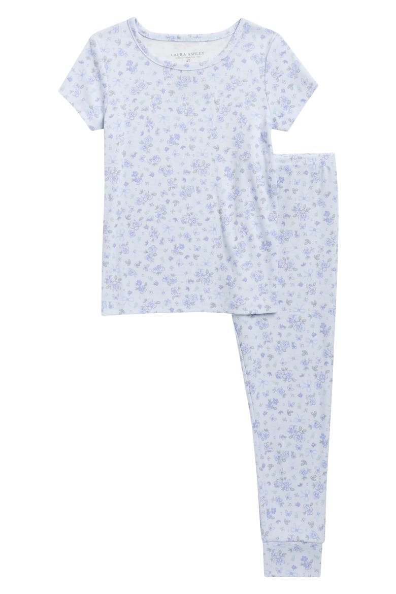 Print Fitted Two-Piece Pajamas, Main, color, PERI BOW