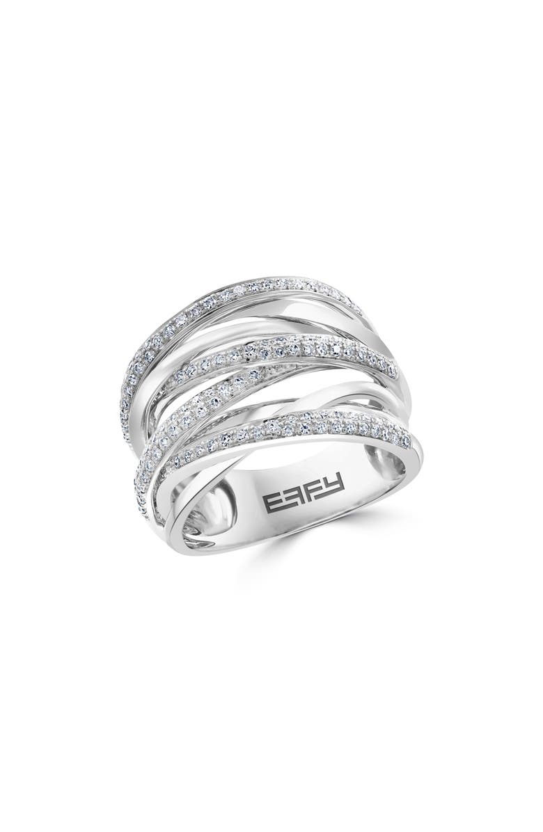 EFFY Sterling Silver Diamond Wrap Ring - 0.53 ctw, Main, color, 