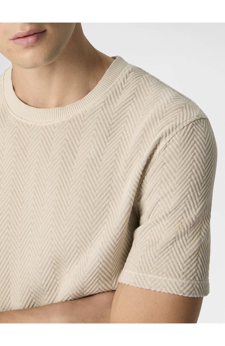 Missoni Crew-neck Cotton And Viscose T-shirt With Tone-on-tone Zigzag Motif, Alternate, color, Beige
White