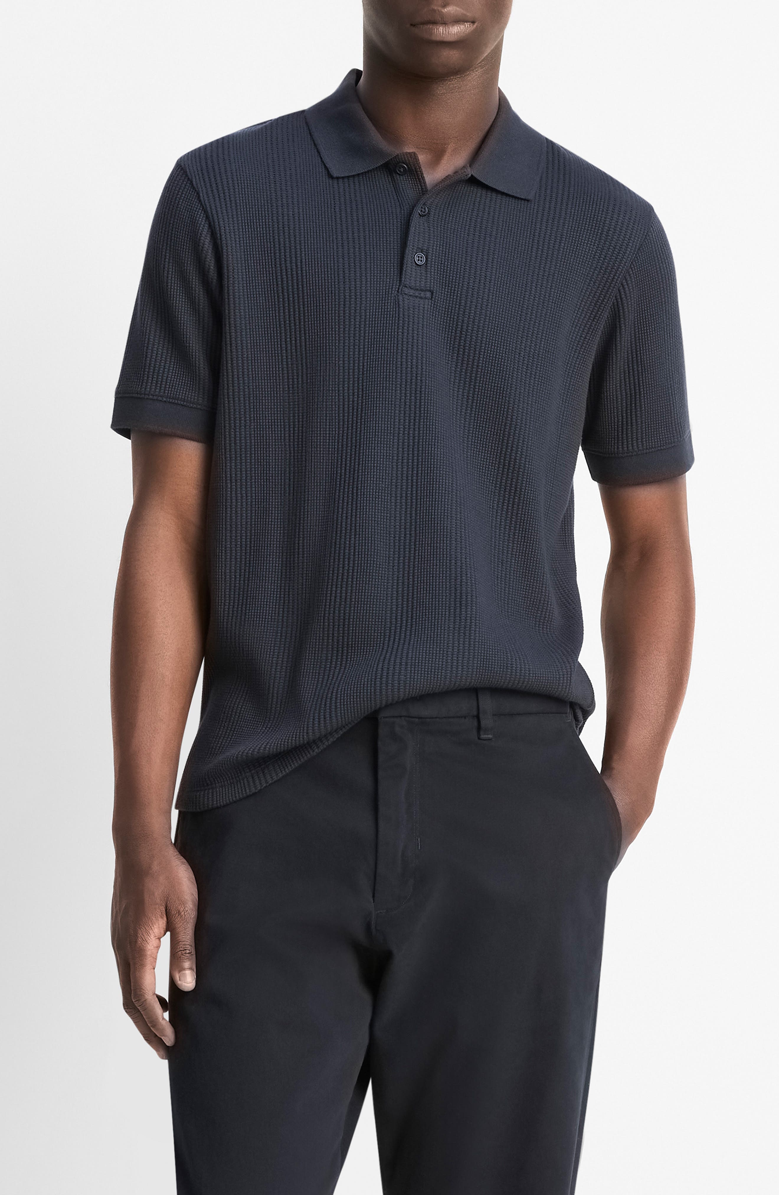 Vince Textured Stretch Cotton Polo