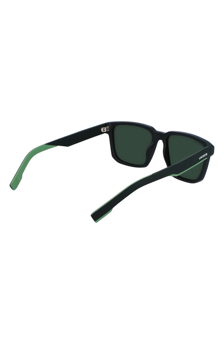 Lacoste L999S 55mm Square Sunglasses, Alternate, color, Matte Green