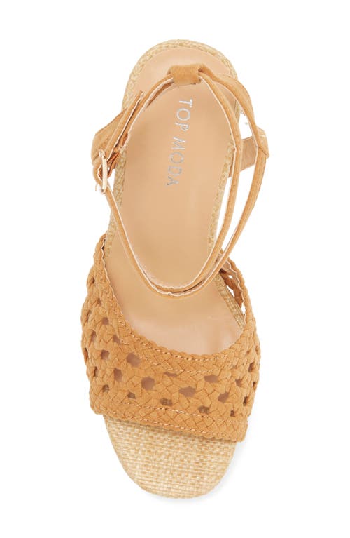 Top Guy Shoes Eleanor Platform Sandal In Tan Suede