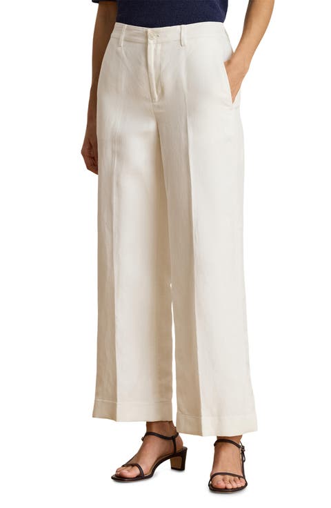 Linen Blend Wide Leg Pants