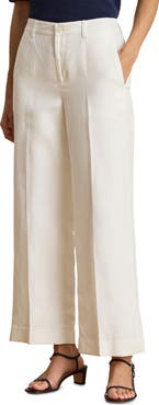 Lauren Ralph Lauren Linen Blend Wide Leg Pants
