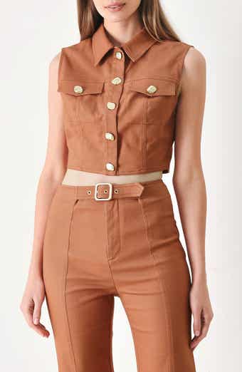 Cropped Button-Up Shirt