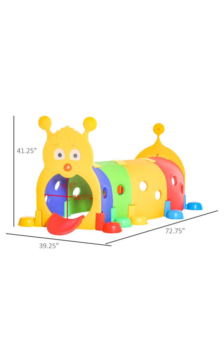 Qaba Caterpillar Tunnel for Kids Climb-N-Crawl Toy, Alternate, color, Muiti-Colored