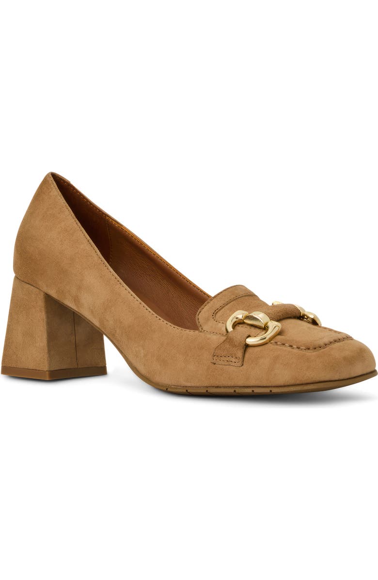 Aquatalia Corrina Weatherproof Loafer Pump, Main, color, Champagne Suede