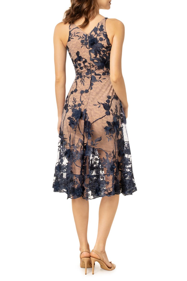 Audrey Embroidered Fit & Flare Dress, Alternate, color, NAVY