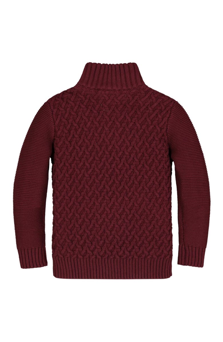 Hope & Henry Baby Boys' Mock Neck Cable Sweater, Infant, Alternate, color, Wine Herringbone