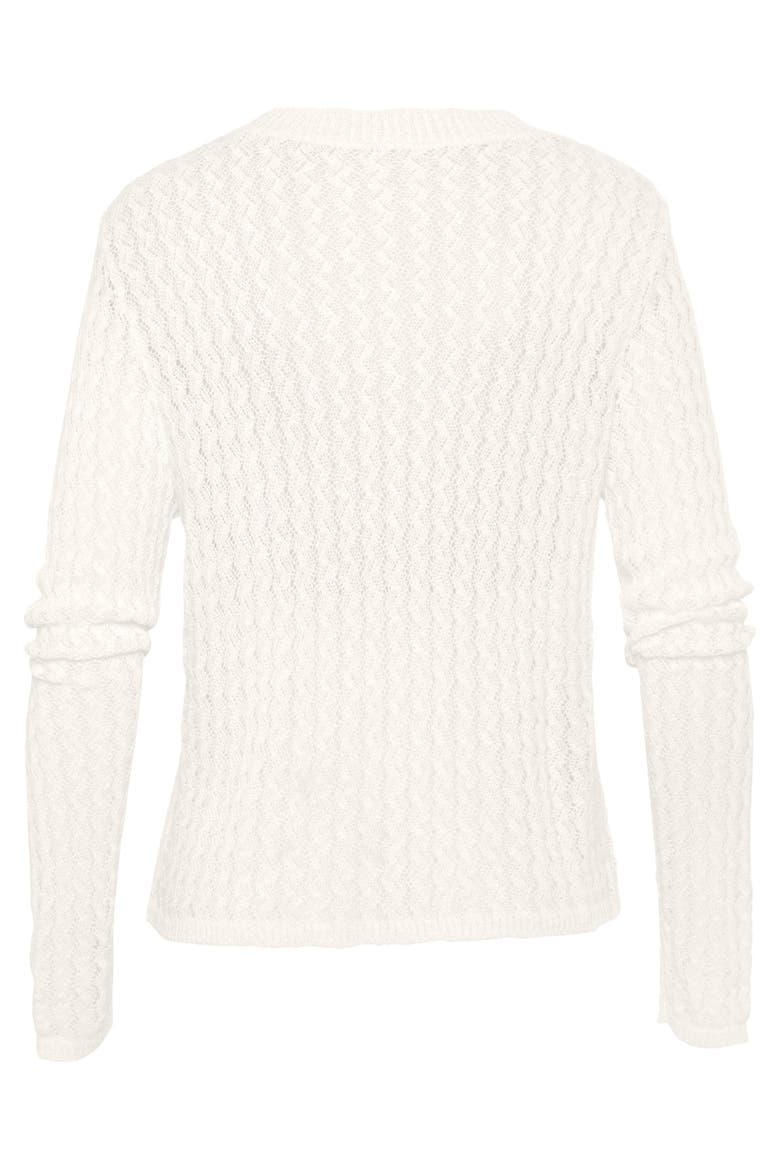 Open Knit Crew Neck Sweater, Alternate, color, Ivory