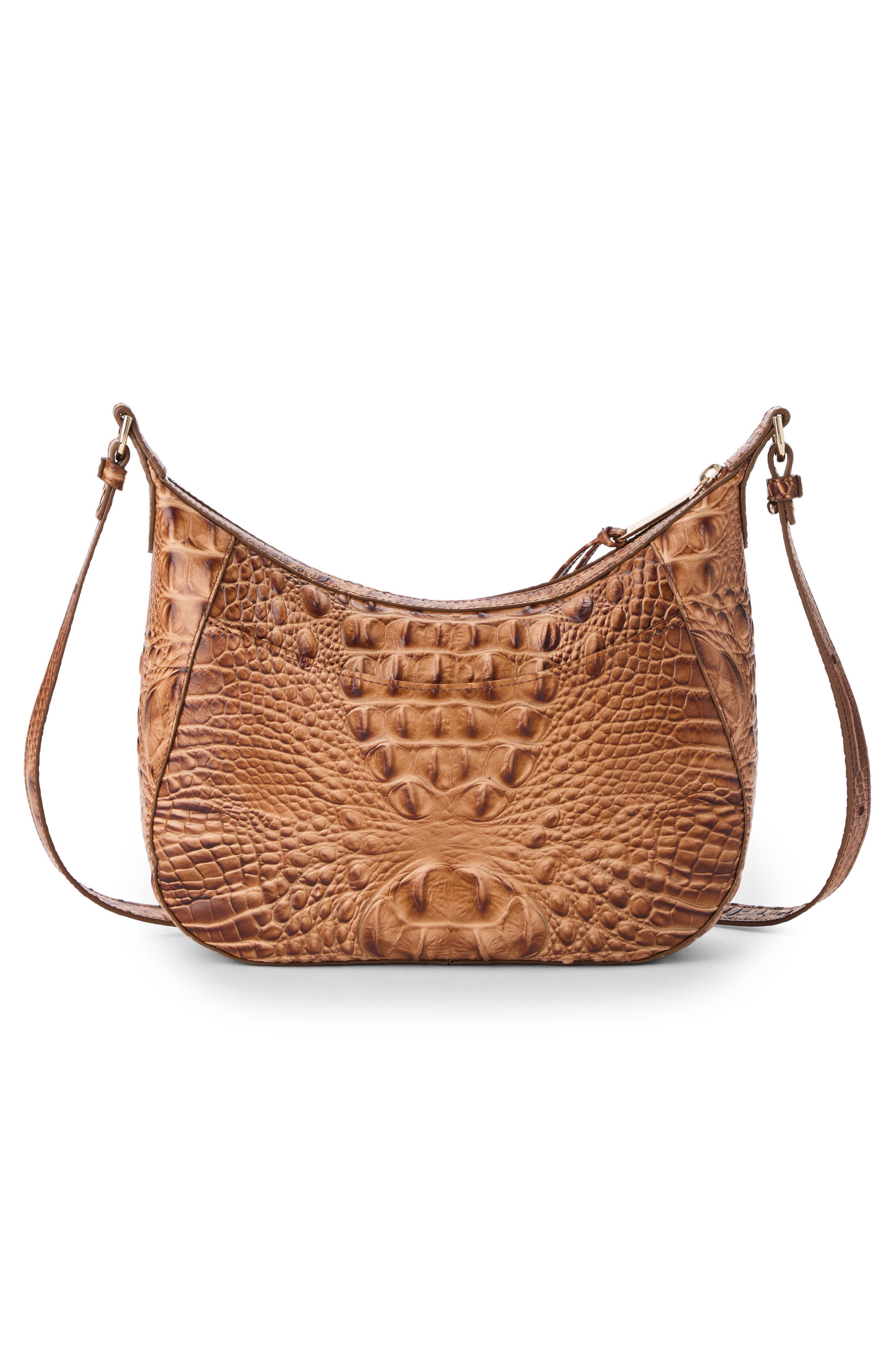 Corinne Croc Embossed Leather Crossbody, Alternate, color, CINNAMON