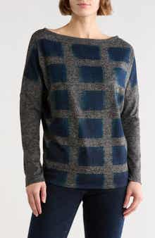 GO COUTURE Boat Neck Dolman Sleeve Sweater