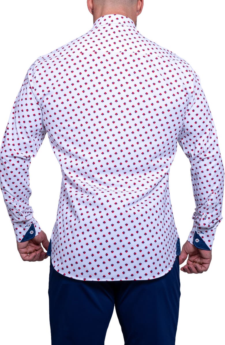 Maceoo Einstein Resistance Contemporary Fit Stretch Button-Up Shirt, Alternate, color, White