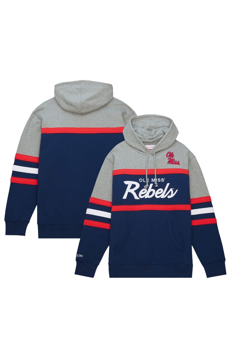Mitchell & Ness Men's Mitchell & Ness Navy Ole Miss Rebels Head Coach Pullover Hoodie, Alternate, color, Navy