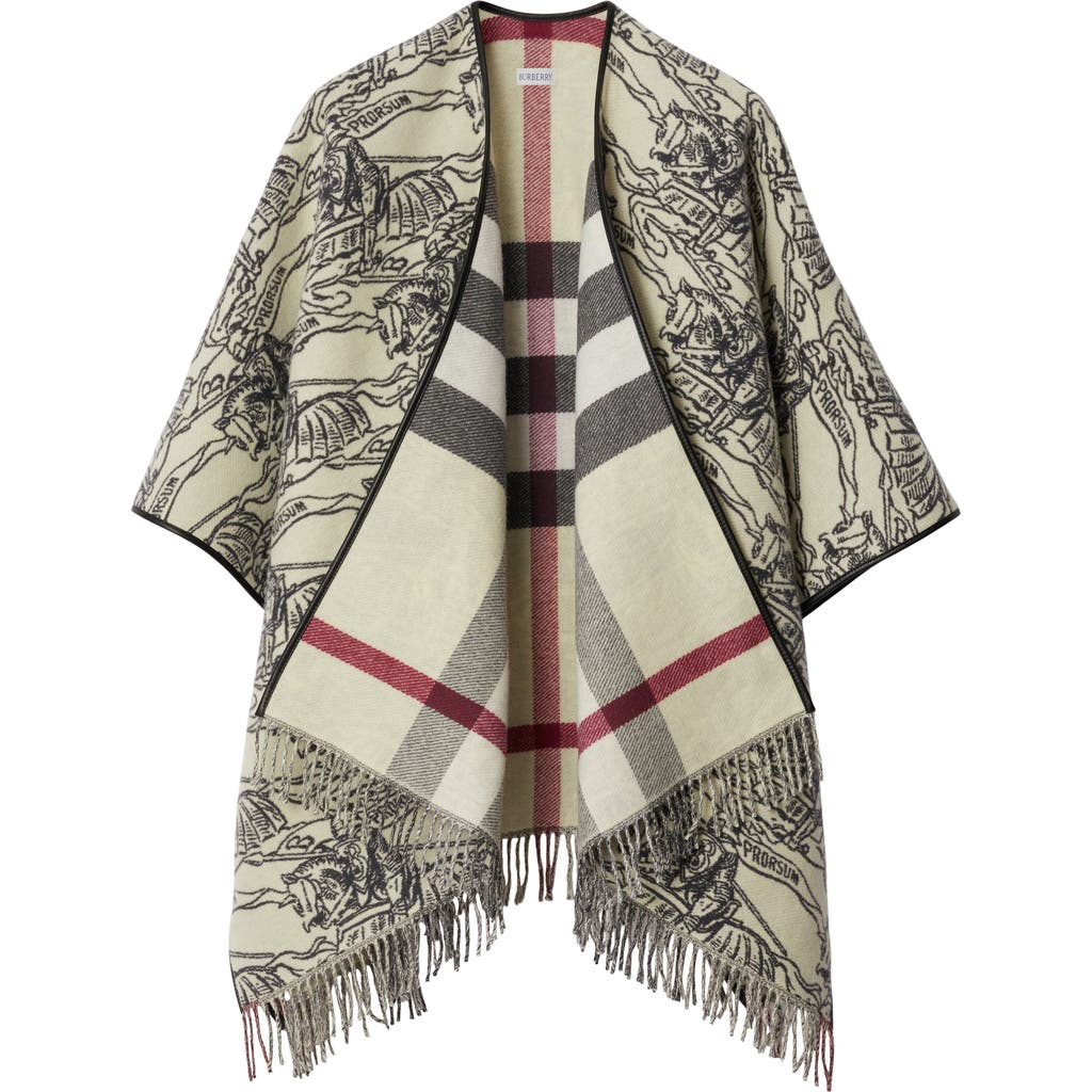 BURBERRY BURBERRY REVERSIBLE EKD CHECK WOOL CAPE