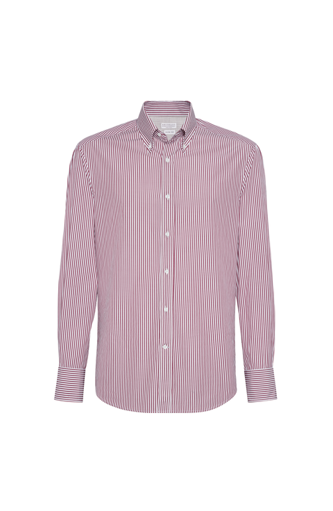 Striped poplin shirt