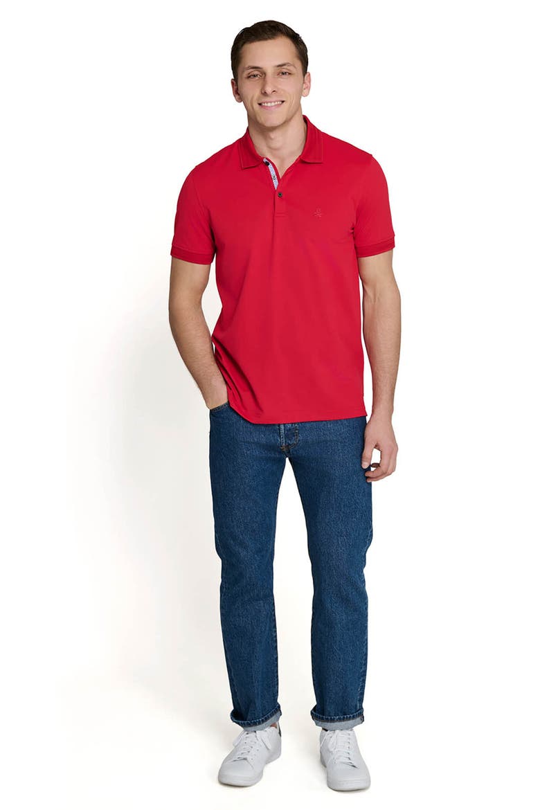 Slim Fit Short Sleeve Solid Polo, Alternate, color, RED