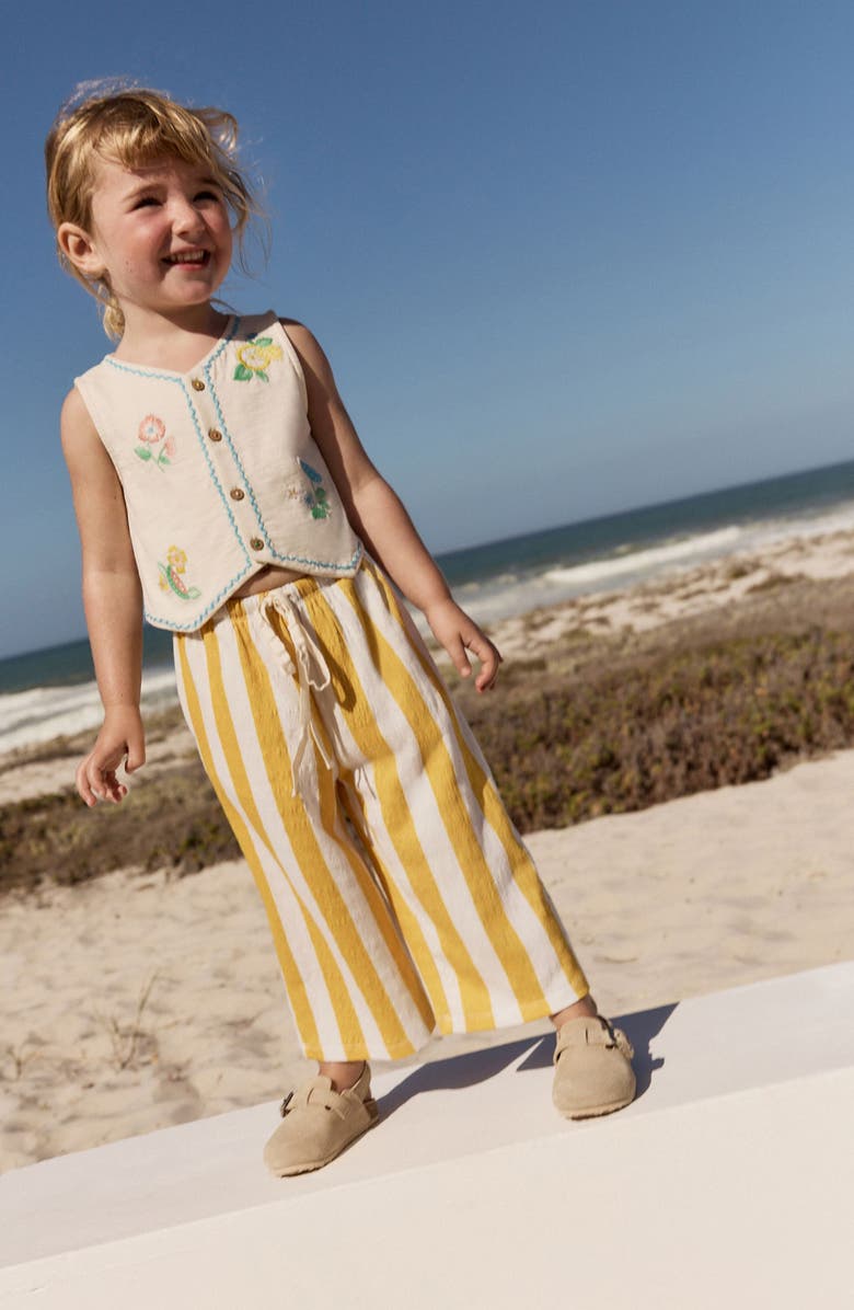 NEXT Kids' Embroidered Vest & Stripe Pants Set, Alternate, color, Cream