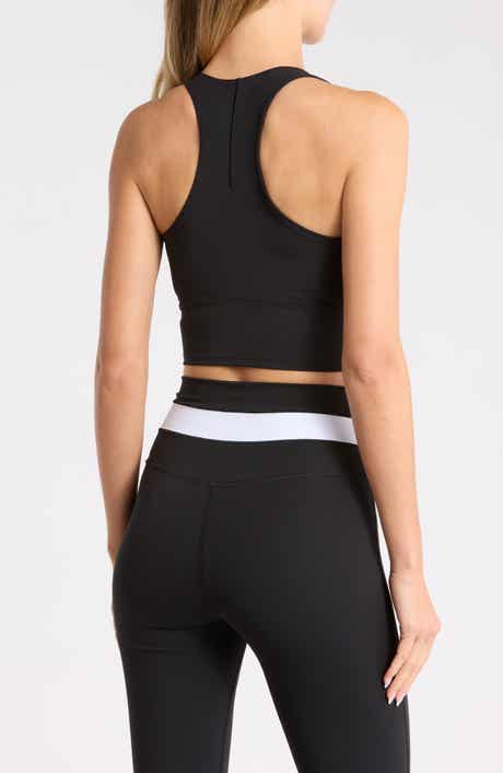 YOGALICIOUS Lux LeBlanc High Neck Crop Tank