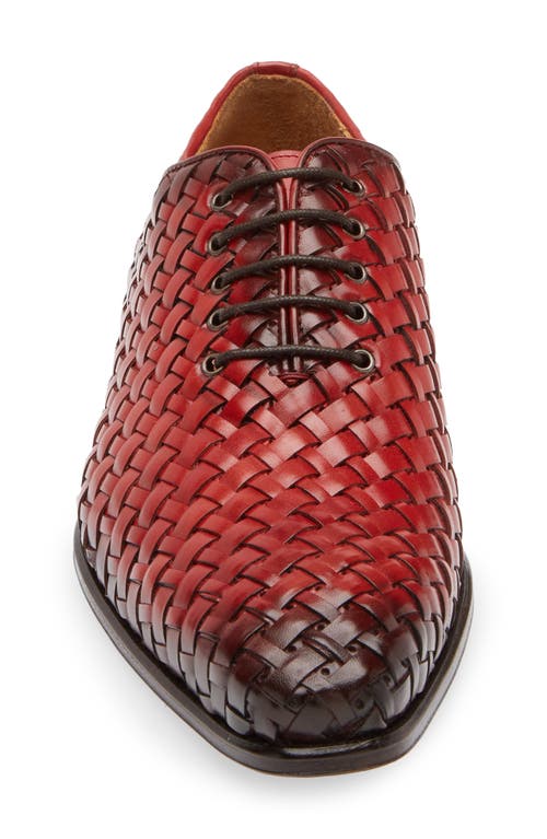 Mezlan Woven Perforated Wholecut Shoe In Red
