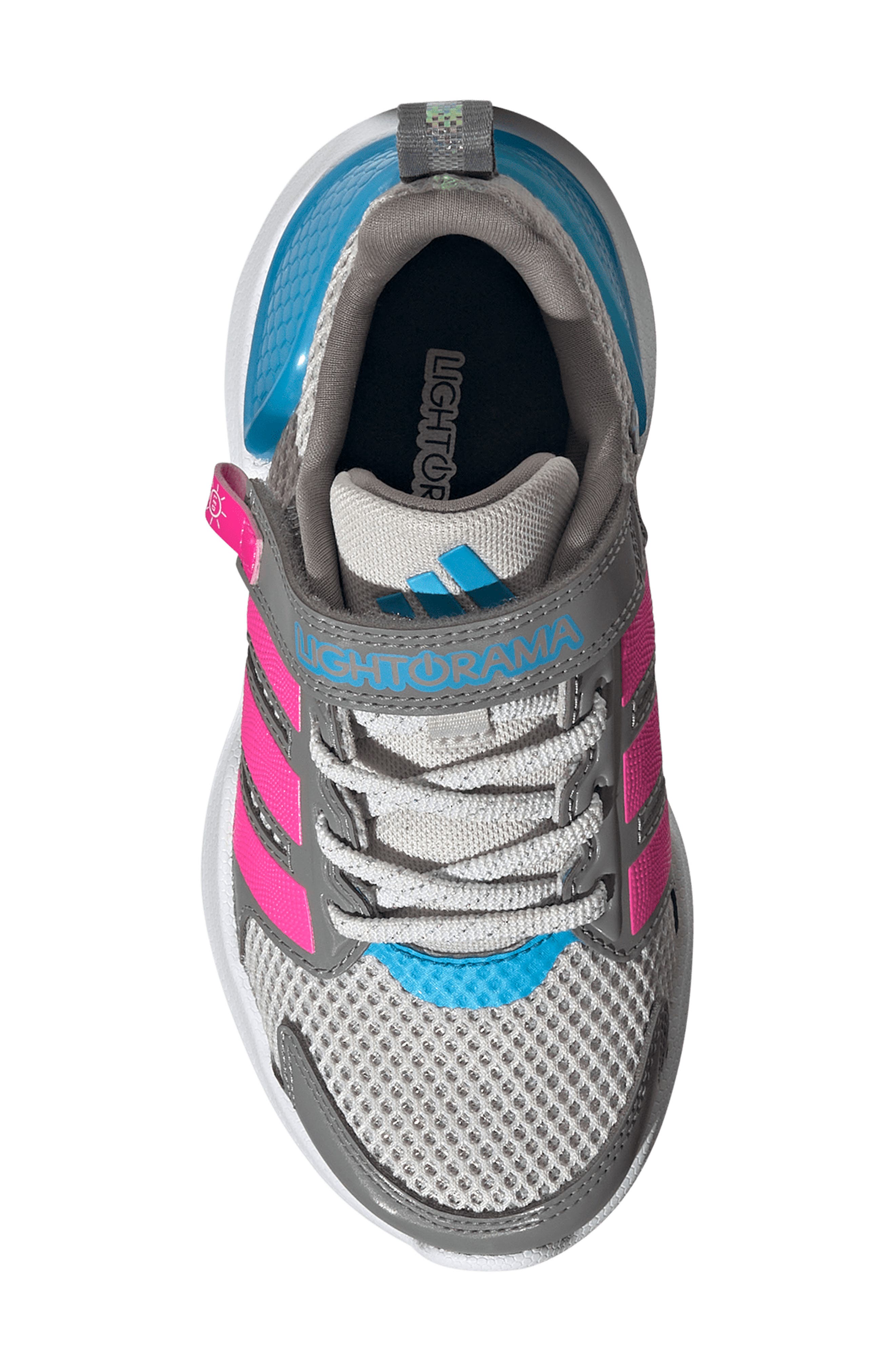 adidas Kids' Lightorama Sneaker, Alternate, color, Grey/ Pink/ Aquamarine