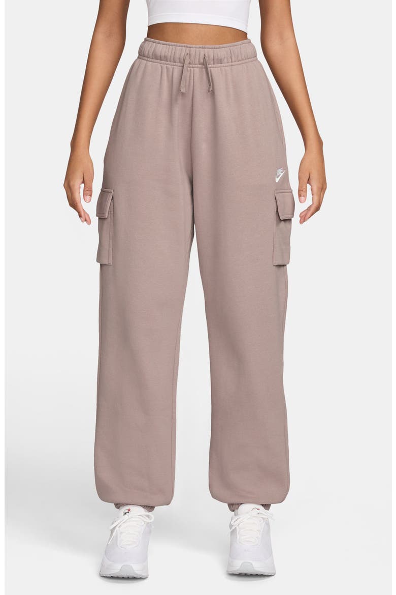 Oversize Fleece Cargo Sweatpants, Main, color, MALT/ WHITE
