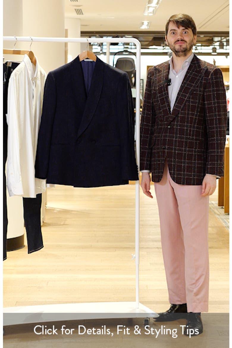 Ellis Purple Wool & Cashmere Shawl Collar Double Breasted Dinner Jacket video