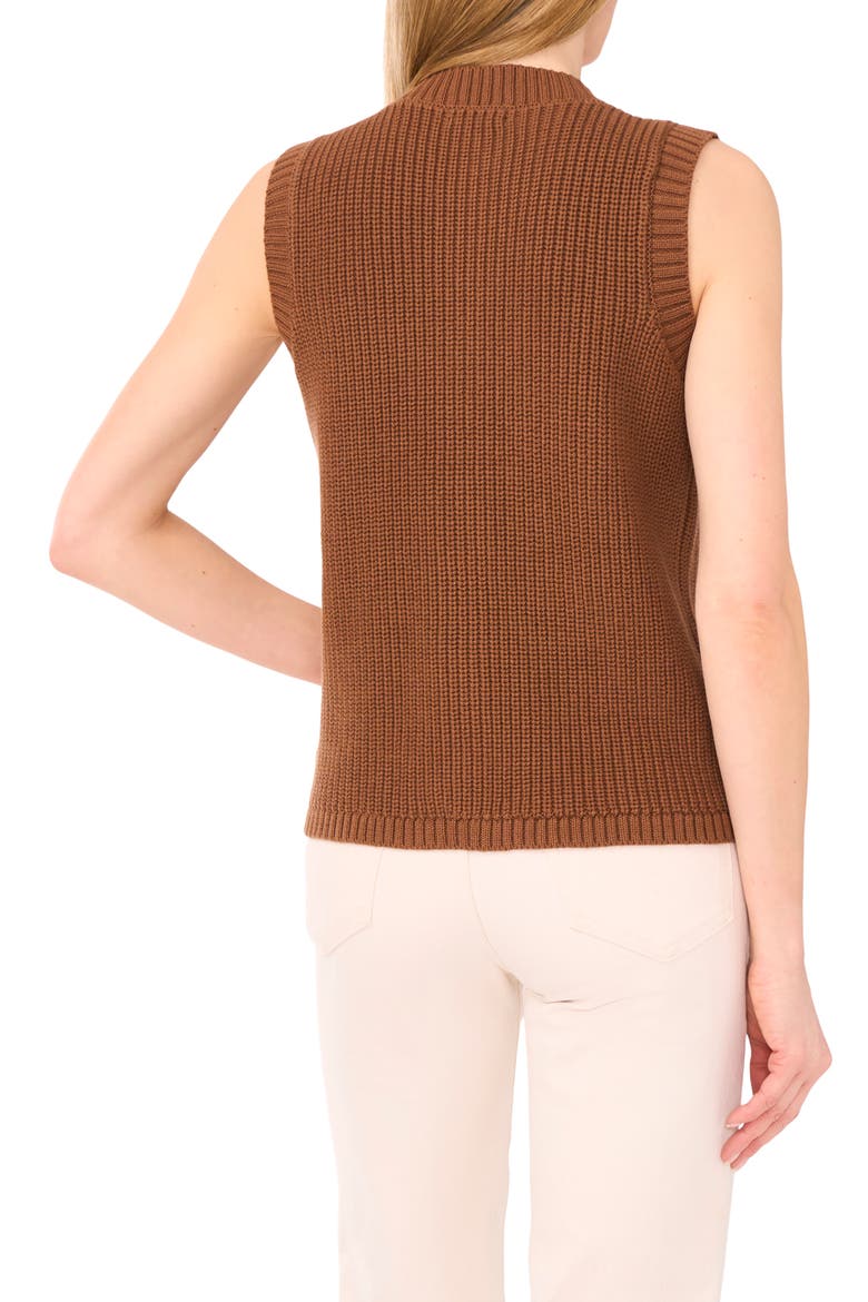 Sleeveless Cotton Cardigan, Alternate, color, RICH COGNAC