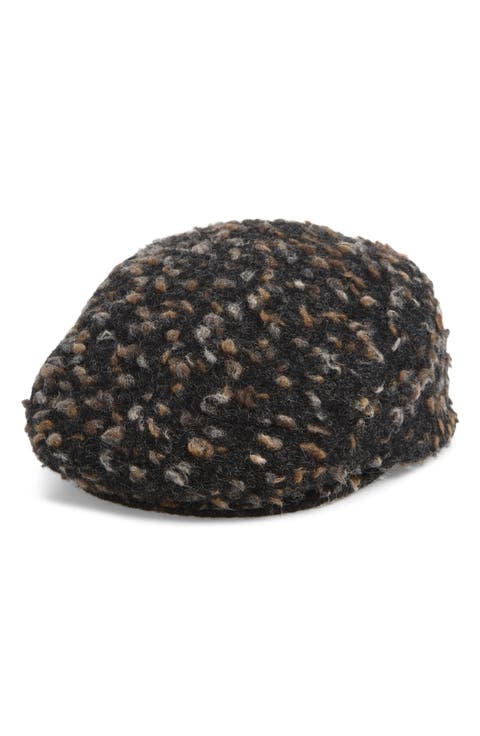 Wool Blend Bouclé Newsboy Cap