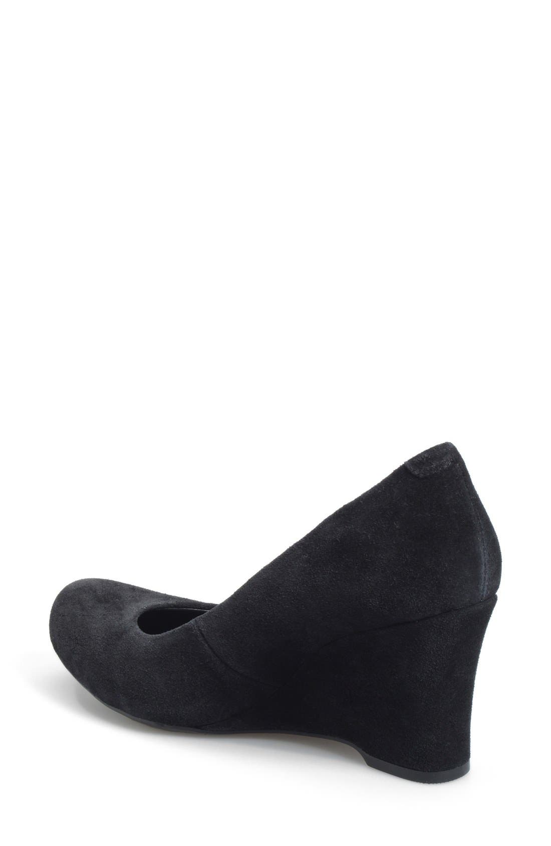 Crown by Børn 'London' Wedge Pump, Alternate, color, BLACK SUEDE