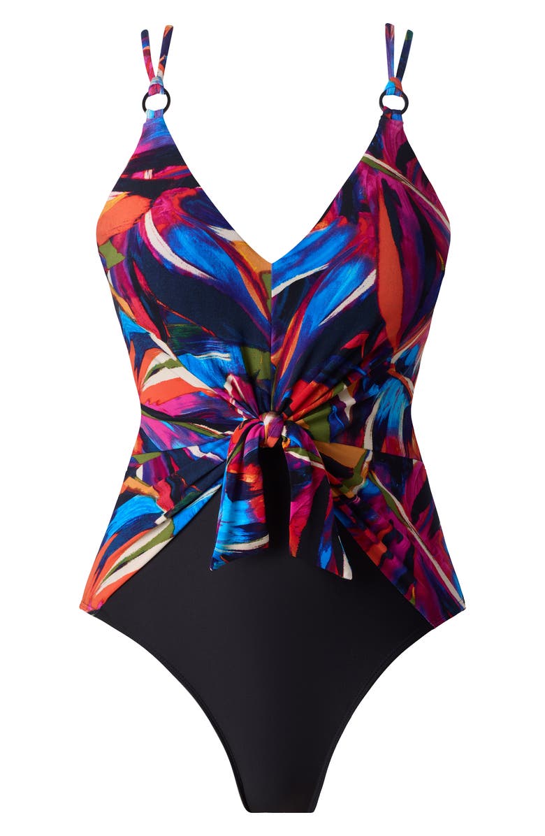 Magicsuit<sup>®</sup> Mariachi Saki Tie Front One-Piece Swimsuit, Alternate, color,
