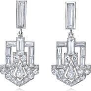 Mindi Mond Dangling Deco Shield Diamond Drop Earrings