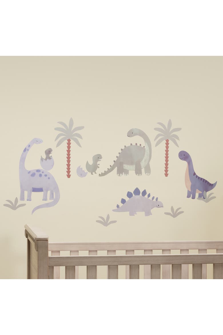 Dino-Might Watercolor Dinosaur Theme Wall Decals/Stickers, Alternate, color, Multicolor