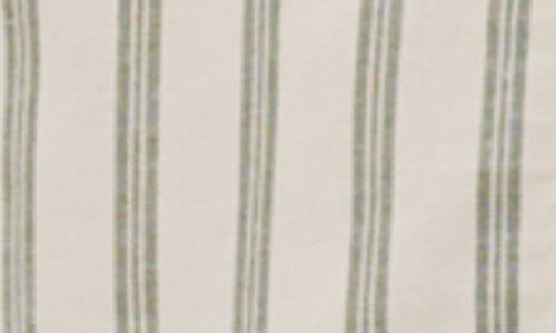 Les Deux Lawson Stripe Camp Shirt In Ivory/chive Green