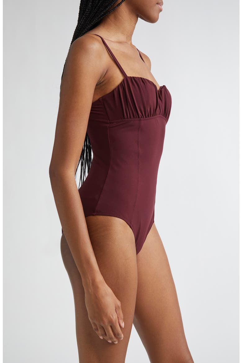 Dalila Ruched One-Piece Swimsuit, Alternate, color, CASSIS