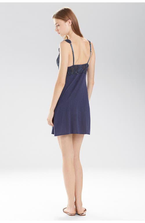 Natori Zen Floral With Lace Chemise In Blue