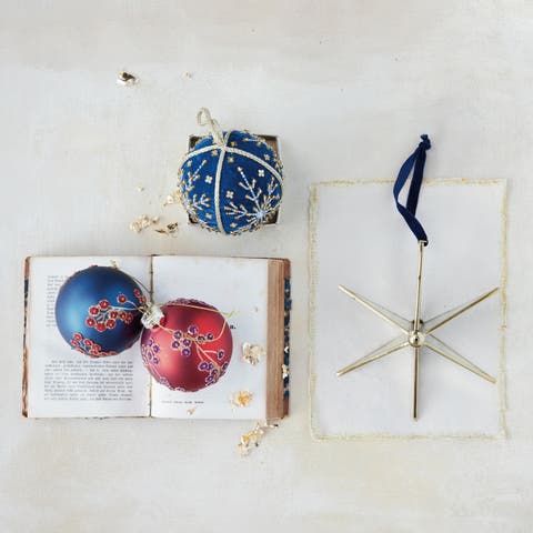 Velvet Snowflake Ball Ornament