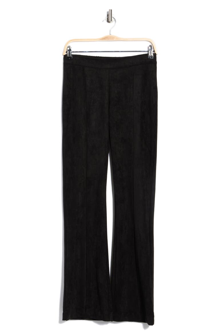 Faux Suede Bootcut Pants, Alternate, color, BLACK