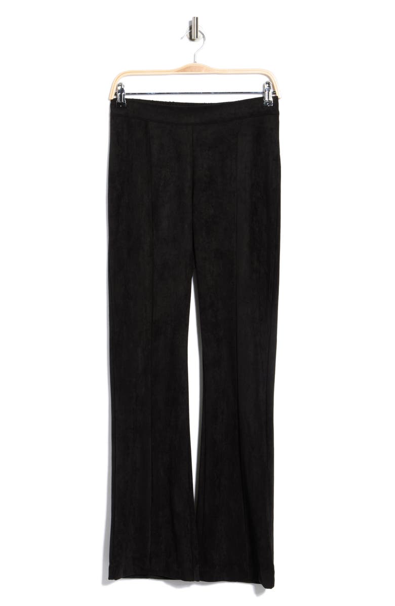 T Tahari Faux Suede Bootcut Pants, Main, color, Black