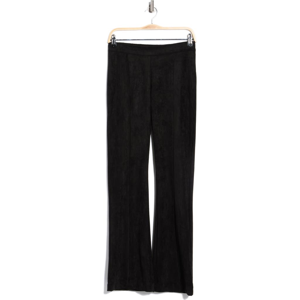 T Tahari Faux Suede Bootcut Pants In Black