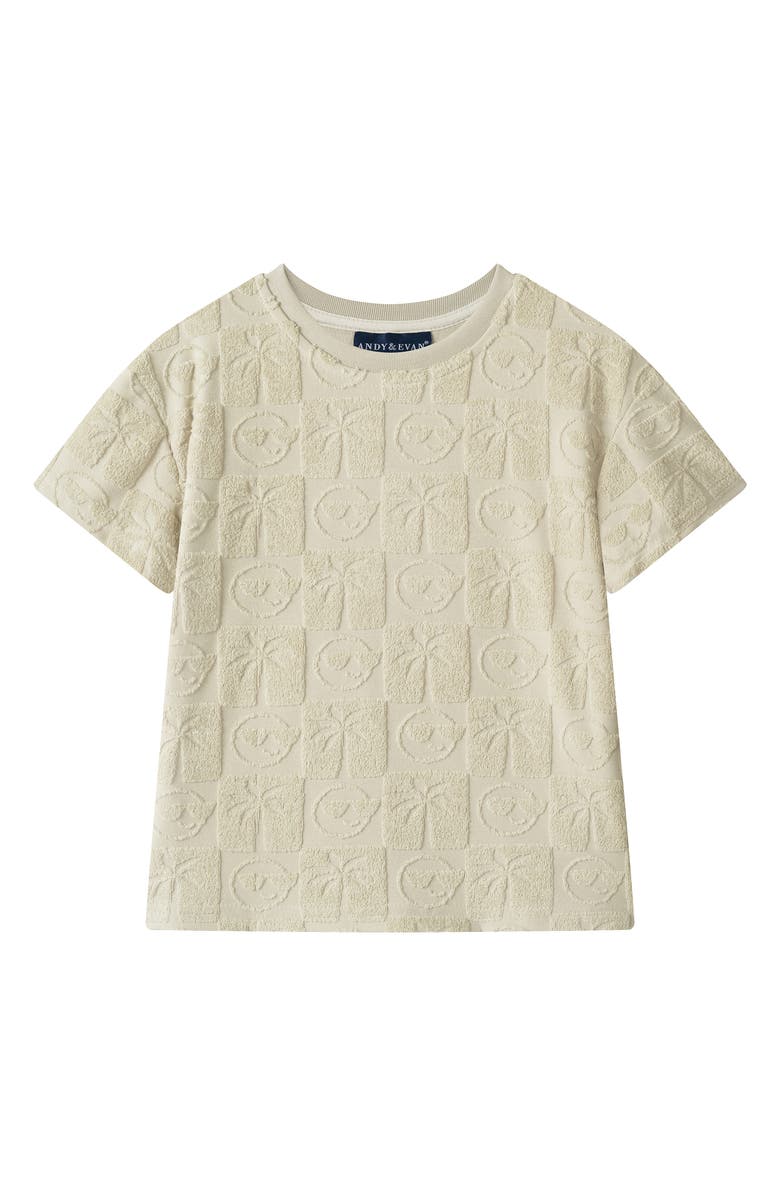 Andy & Evan Kids' Terry T-Shirt & Shorts Set, Alternate, color, Beige