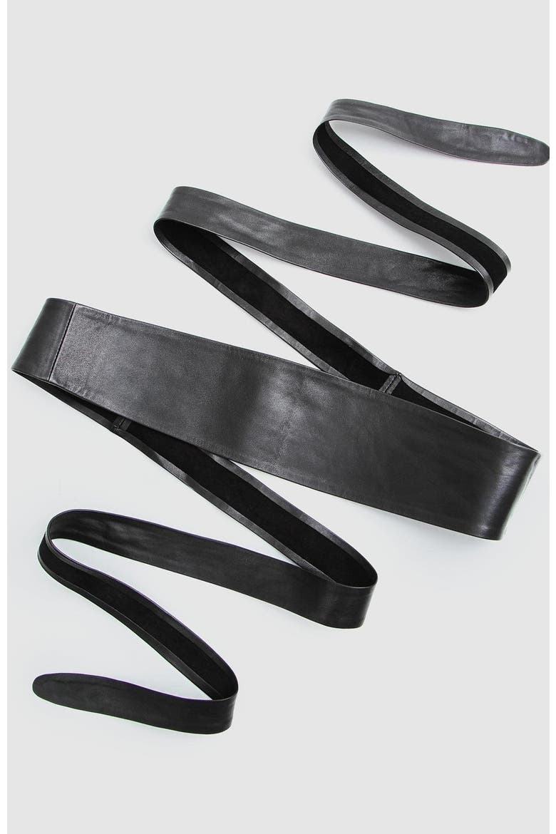 Odyssey Soft Wrap Leather Belt, Alternate, color, Black