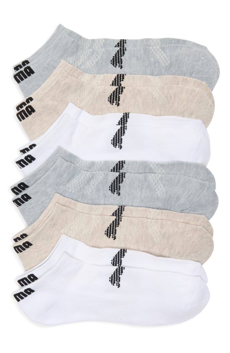 PUMA 6-Pack Terry Low Cut Socks, Main, color, Grey / Oatmeal