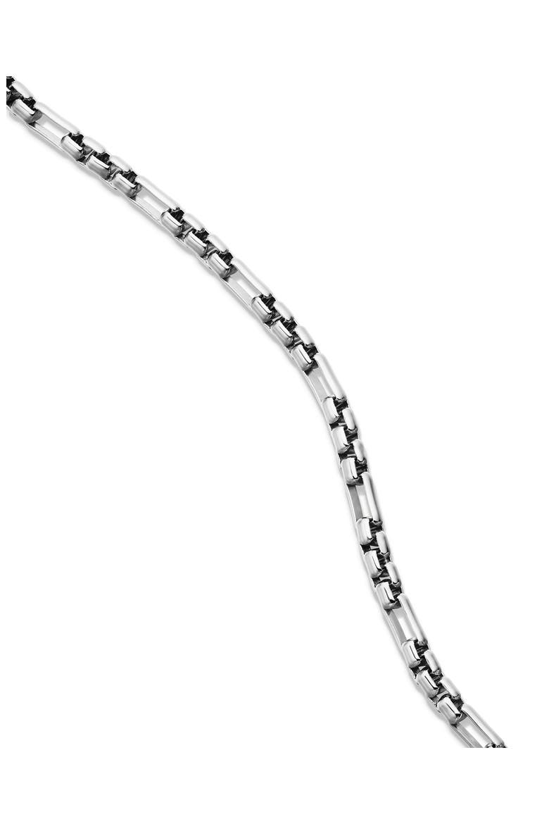 Men's Open Station Box Chain Necklace in Sterling Silver, 3mm, Alternate, color, SILVER