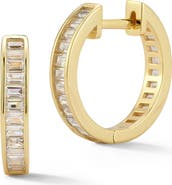 CHLOE AND MADISON Cubic Zirconia Huggie Hoop Earrings