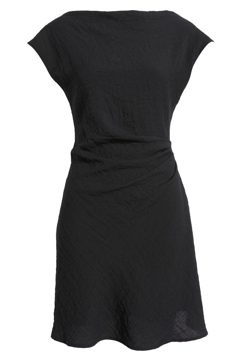 Ruched Minidress, Alternate, color, BLACK