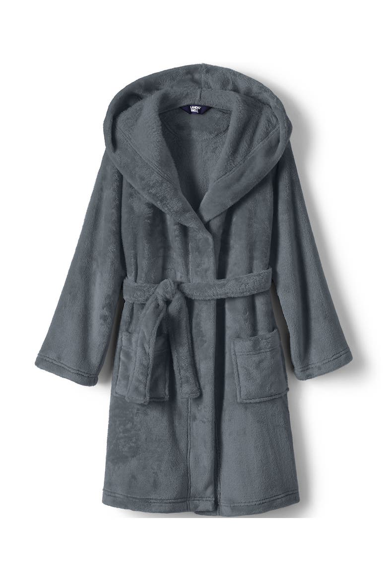 Kids Hooded Fleece Solid Robe, Main, color, Gray